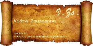 Vidra Zsuzsanna névjegykártya